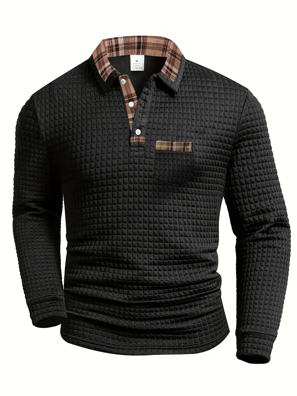 Men’s Textured Button Neck Pullover Sweater
