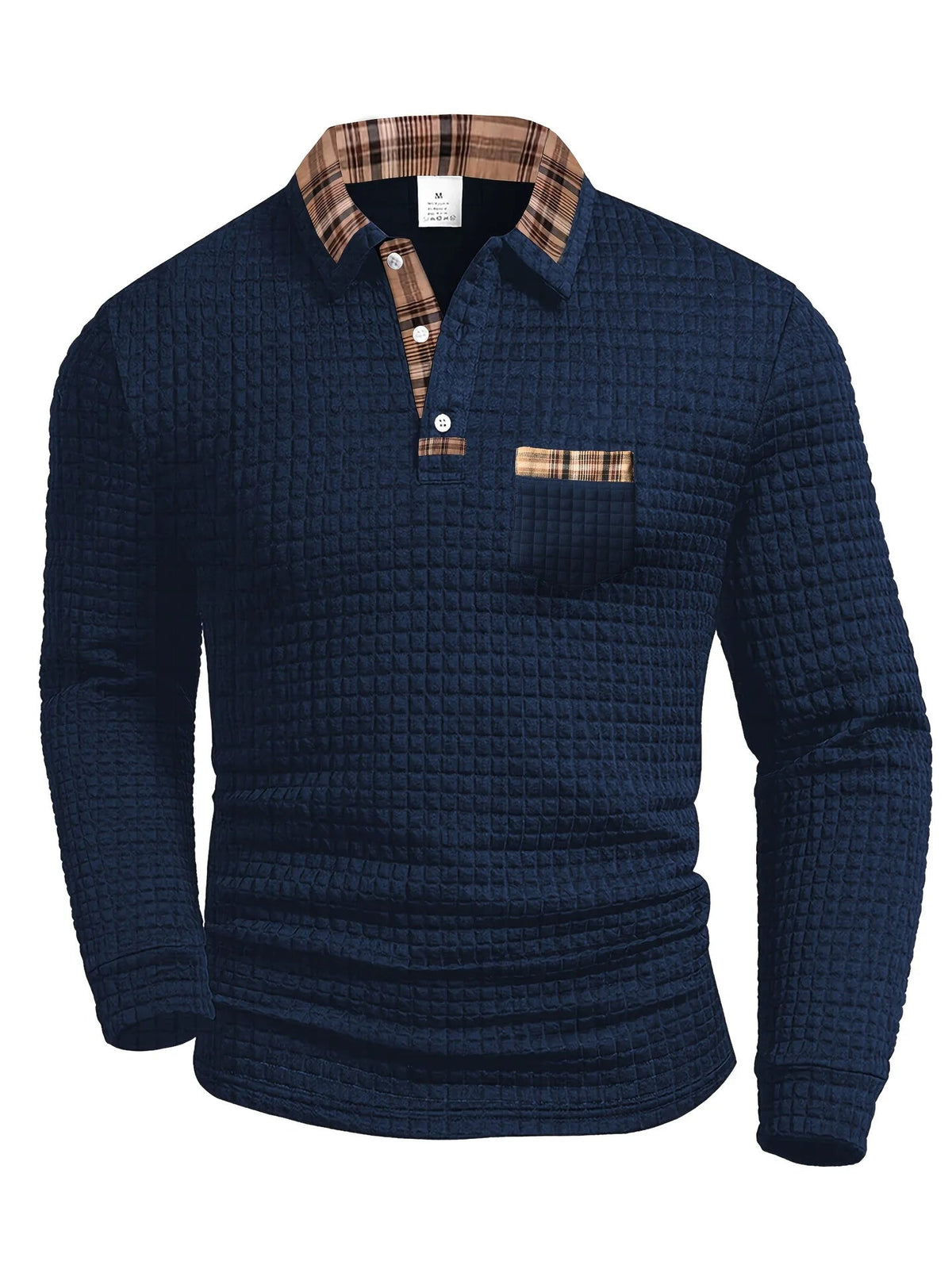 Men’s Textured Button Neck Pullover Sweater