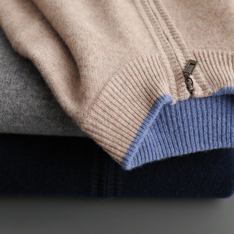 Men’s Full-Zip Ribbed Knit Cardigan