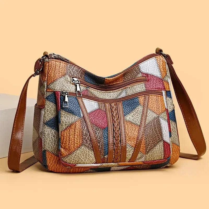 Women’s Mosaic Print Multi Zip Handbag