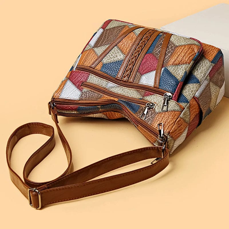 Women’s Mosaic Print Multi Zip Handbag