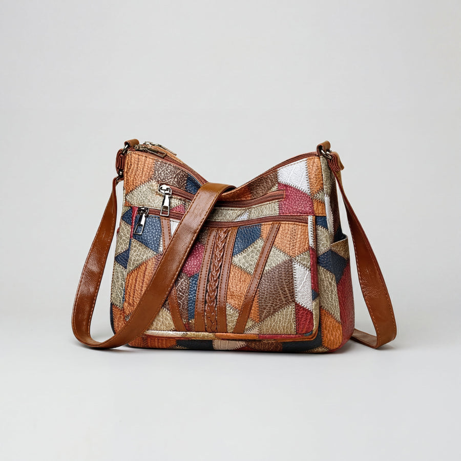 Women’s Mosaic Print Multi Zip Handbag