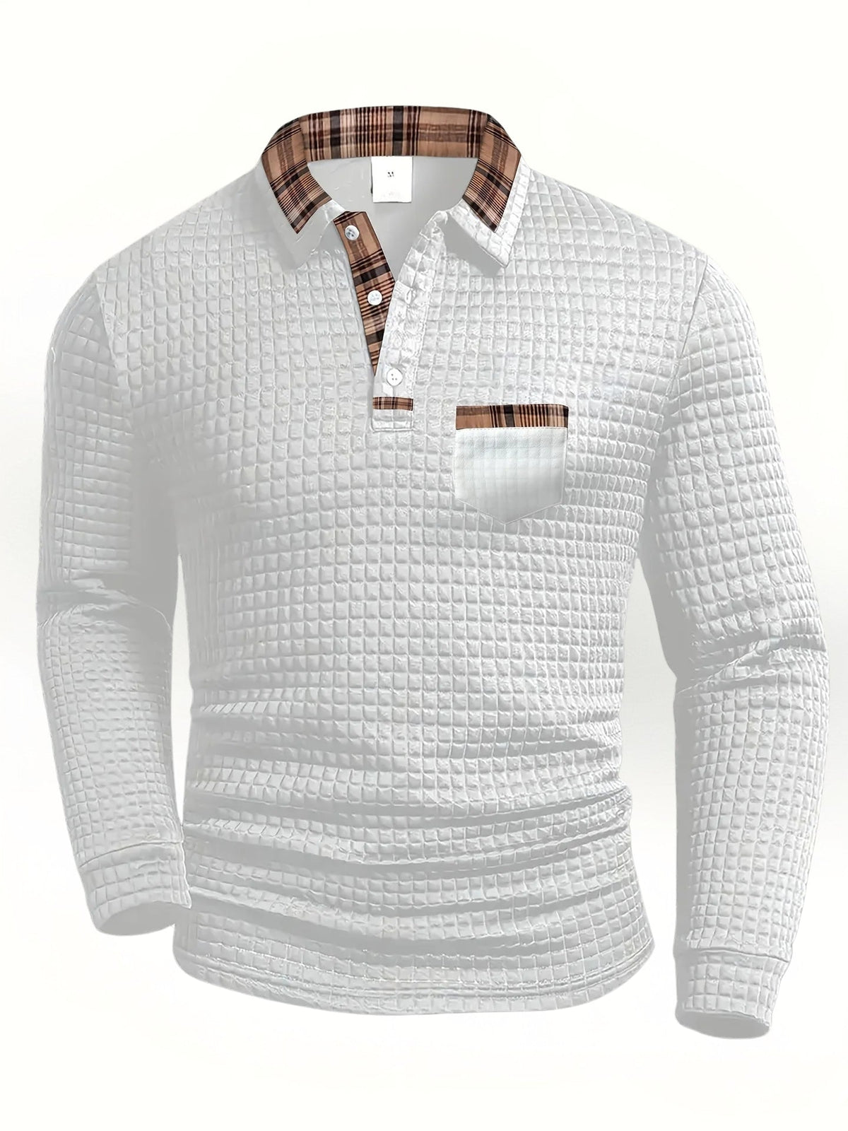 Men’s Textured Button Neck Pullover Sweater