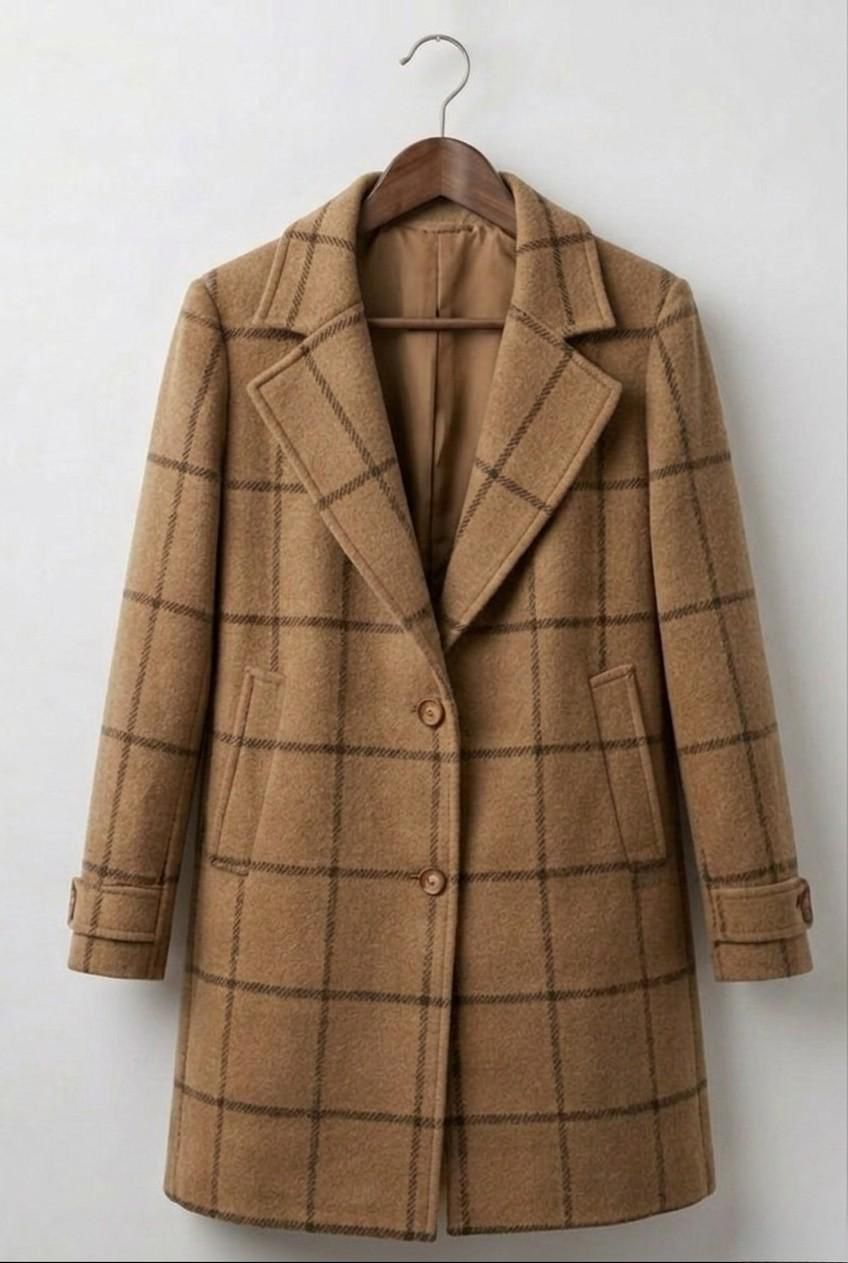Women’s Long Plaid Coat