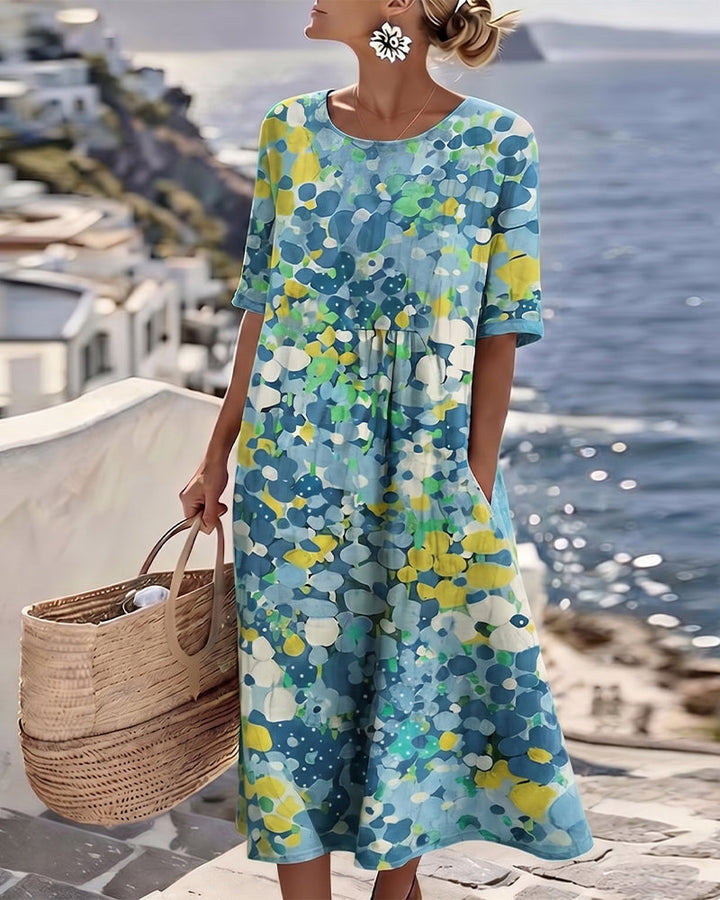 Elena | Lightweight and Flowing Floral Midi Dress