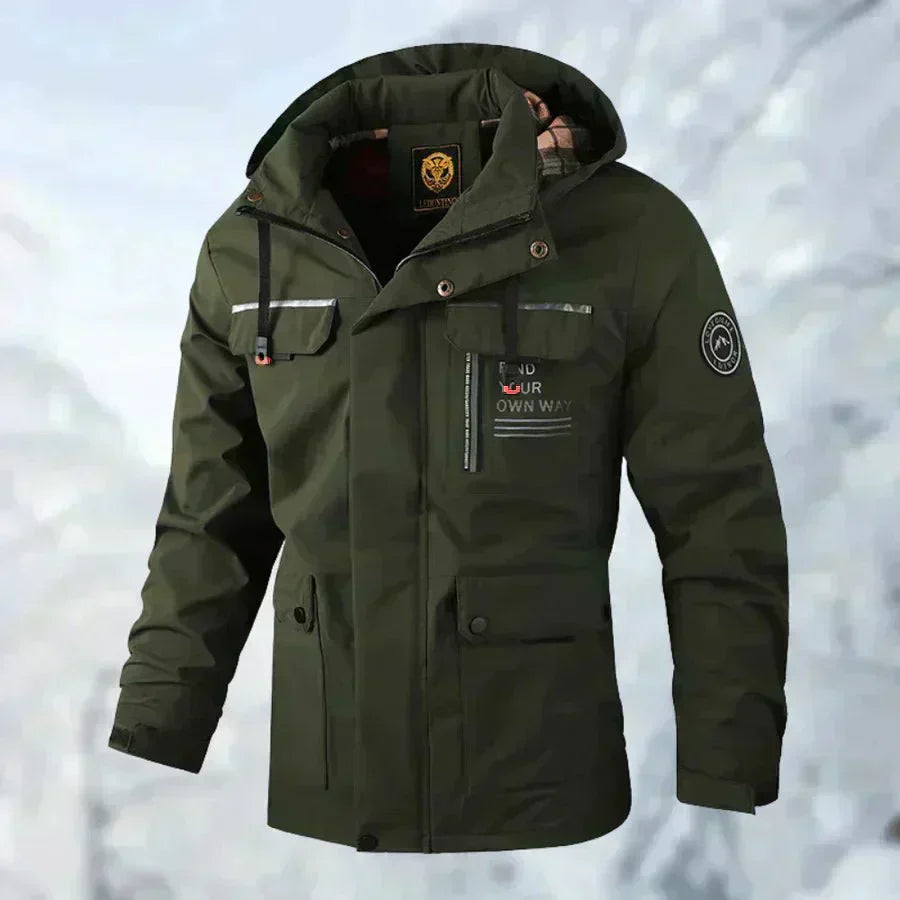 Men’s Hooded Lightweight Packable Rain Jacket