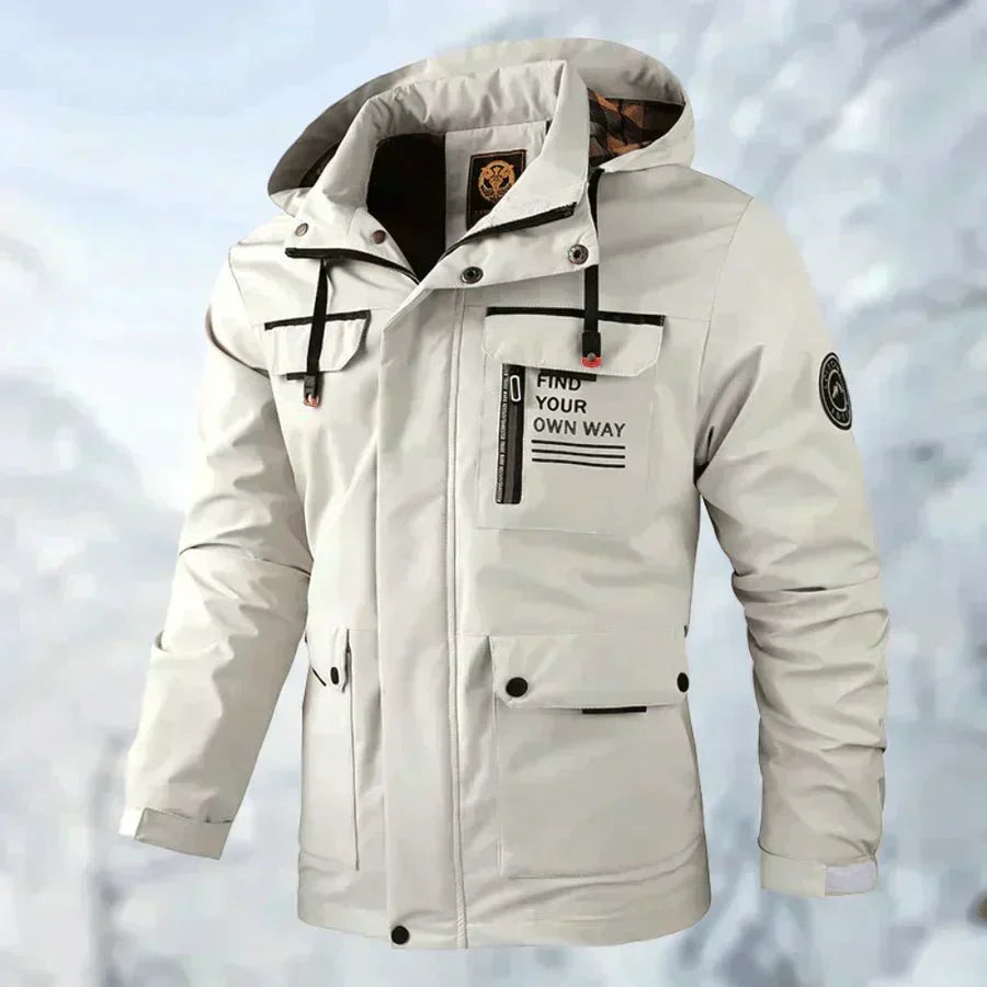 Men’s Hooded Lightweight Packable Rain Jacket
