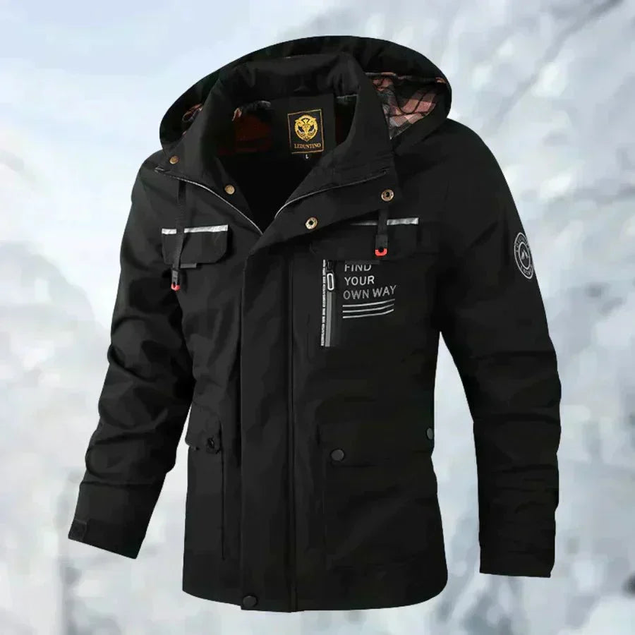 Men’s Hooded Lightweight Packable Rain Jacket