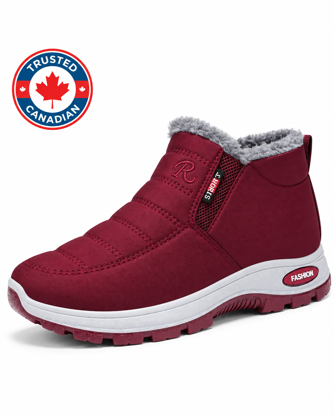 Sianna™ | Quilted Waterproof Slip-On Ankle Boots Red
