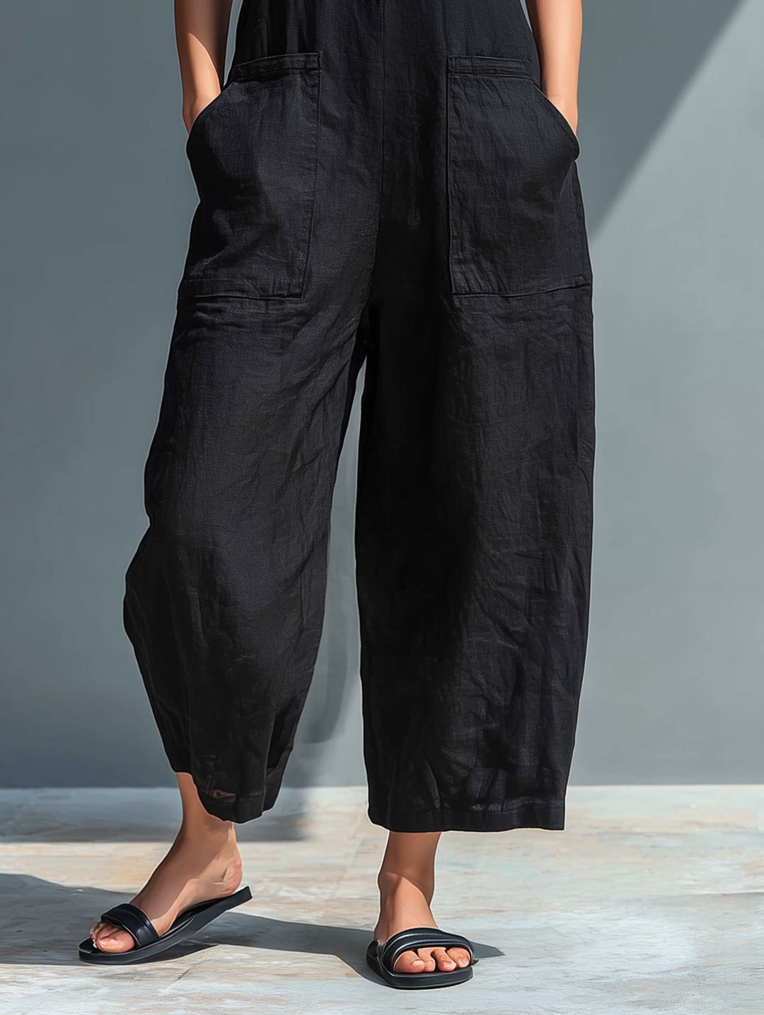 Sleeveless Linen Overall