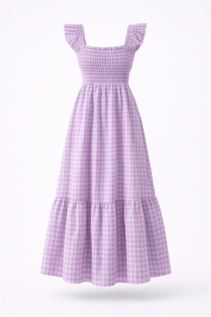 Lily | Gingham Smocked Maxi Dress
