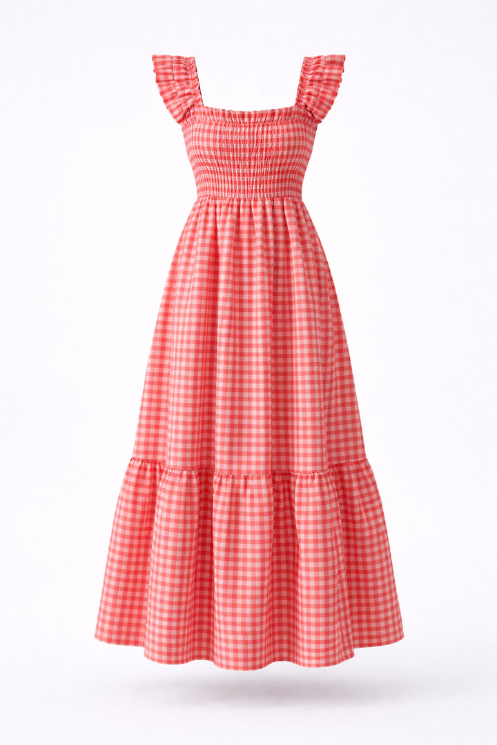 Lily | Gingham Smocked Maxi Dress