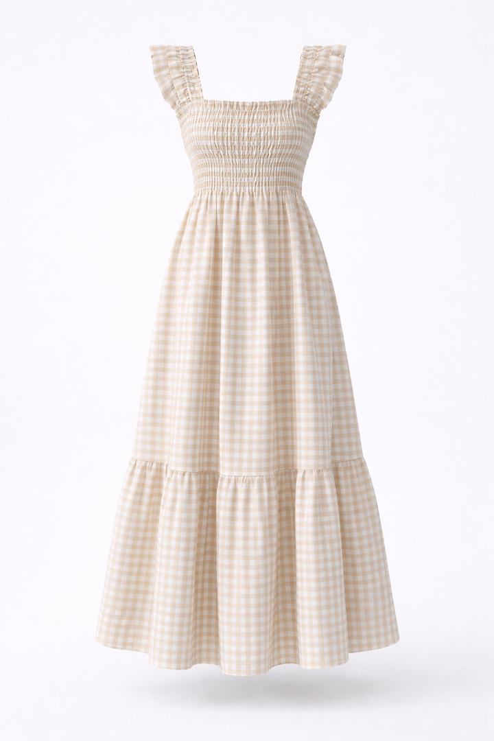 Lily | Gingham Smocked Maxi Dress