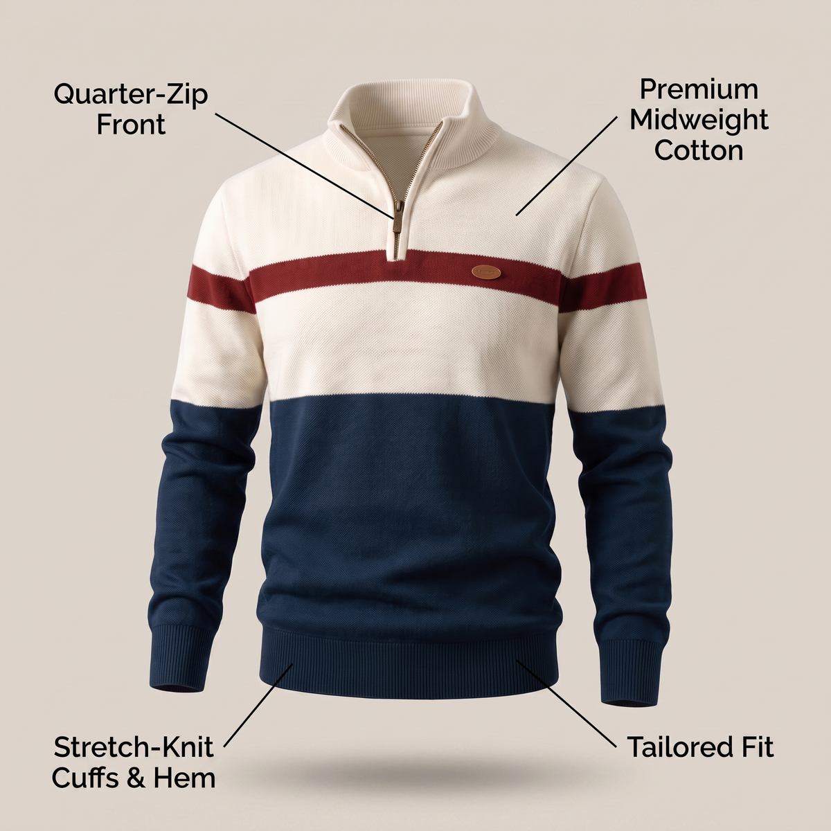 Men’s Quarter-Zip Mock Neck Pullover