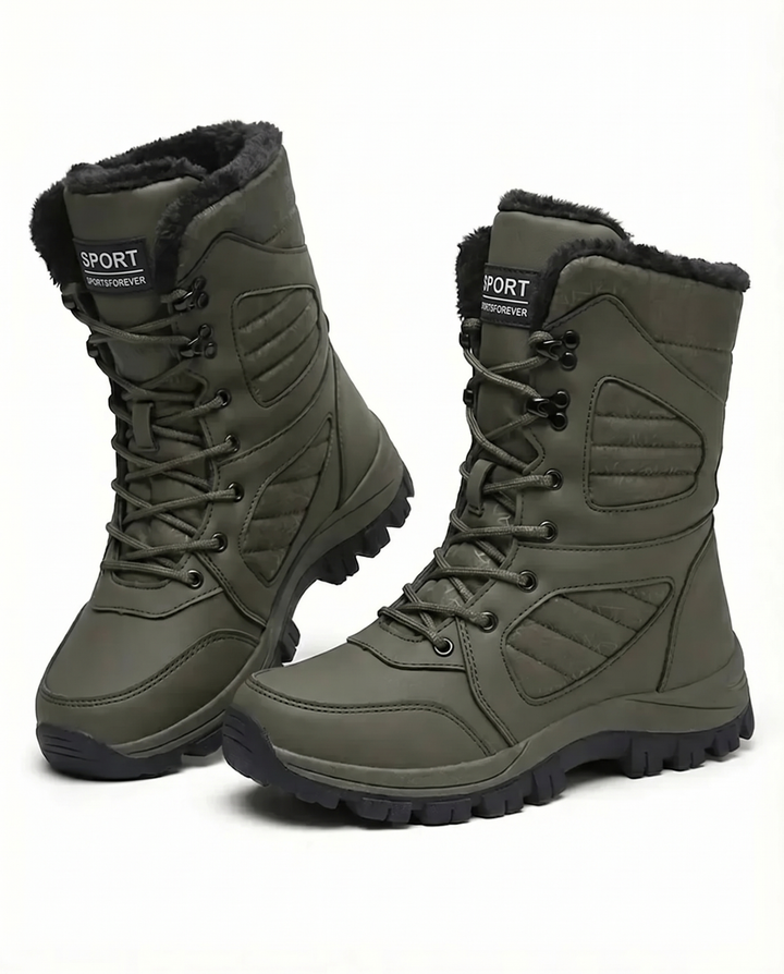 Women’s Plush-Lined Lug-Sole Lace-Up Snow Boots