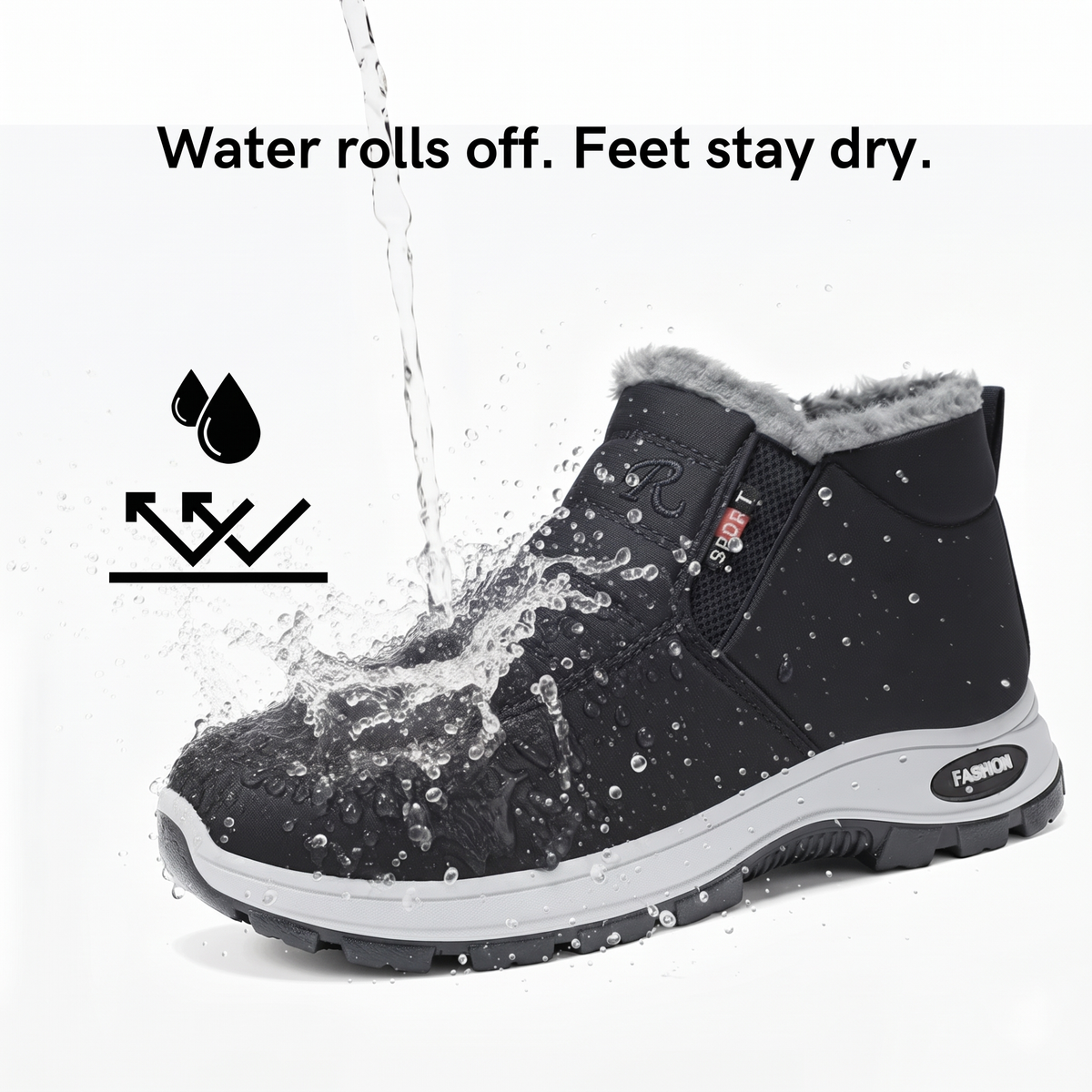 Sianna™ | Quilted Waterproof Slip-On Ankle Boots Black