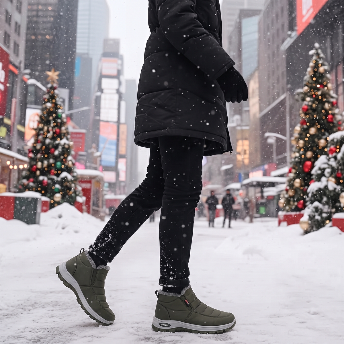 Sianna™ | Quilted Waterproof Slip-On Ankle Boots Green