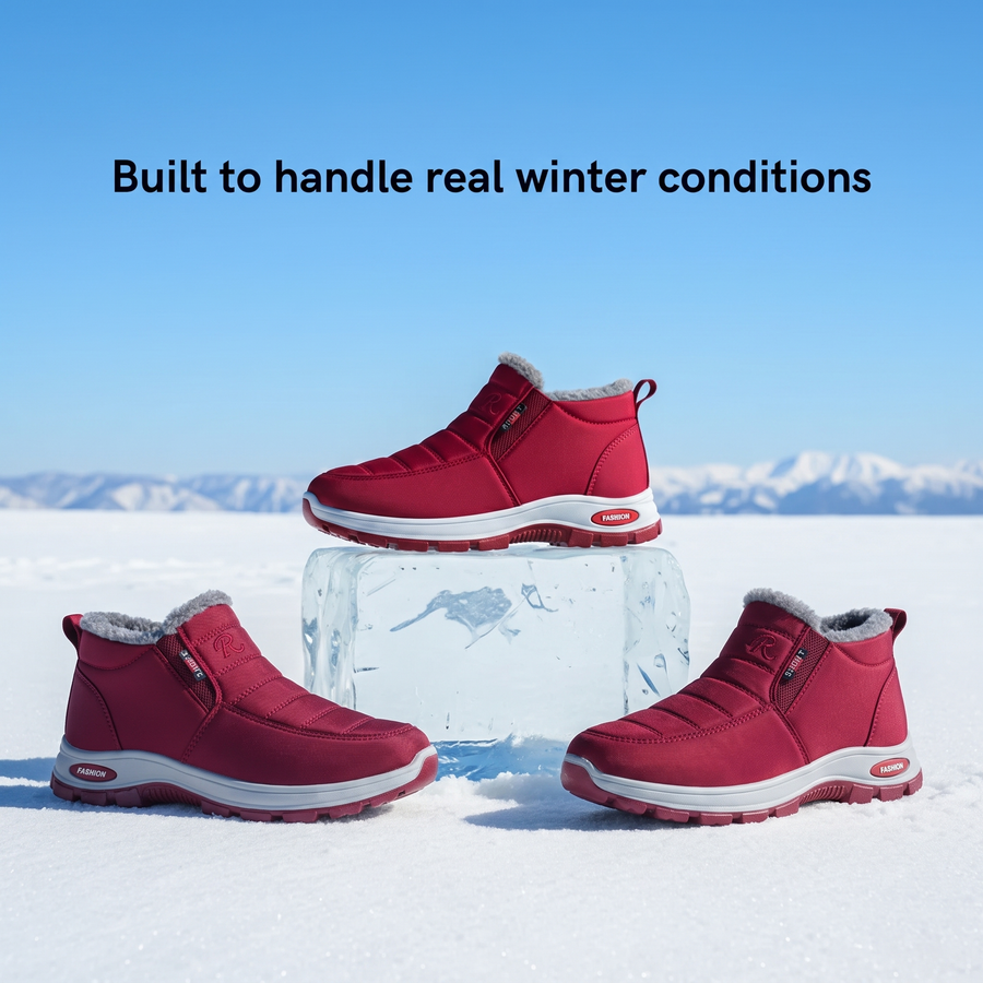 Sianna™ | Quilted Waterproof Slip-On Ankle Boots Red