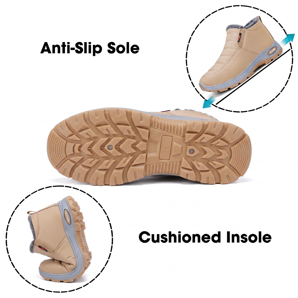Sianna™ | Quilted Waterproof Slip-On Ankle Boots Beige