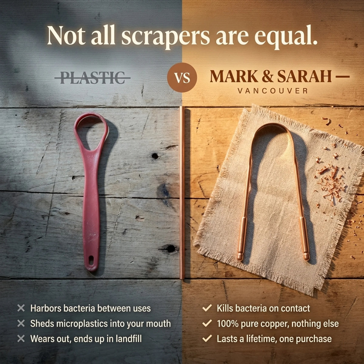 Pure Copper Tongue Scraper