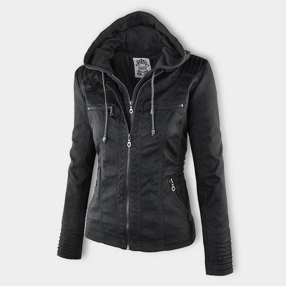 Women’s Zip-Front Fitted Moto Jacket