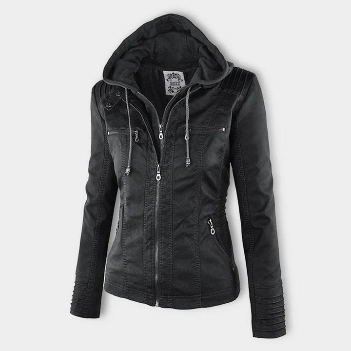 Women’s Zip-Front Fitted Moto Jacket