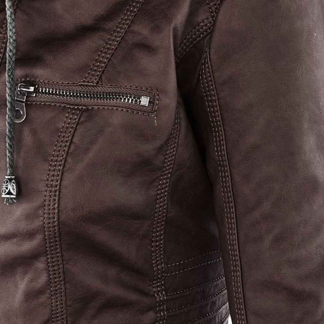 Women’s Zip-Front Fitted Moto Jacket